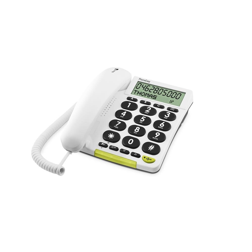 PhoneEasy 312cs Telefono a filo con tasti e display grandi, Bianco - Foto 1