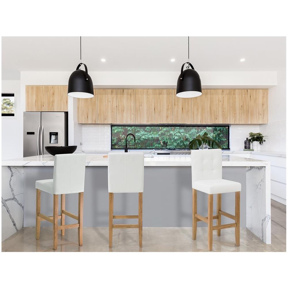 Set Di 2 Sgabelli Da Bar In Ecopelle Bianco Sporco Madison - Foto 2