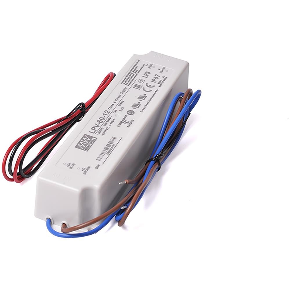 Meanwell Alimentatore Ac / dc Modello Lpv-60-12 Da 60w 12v Trasformatore Switching Impermeabile Ip67 Per Led - Foto 1