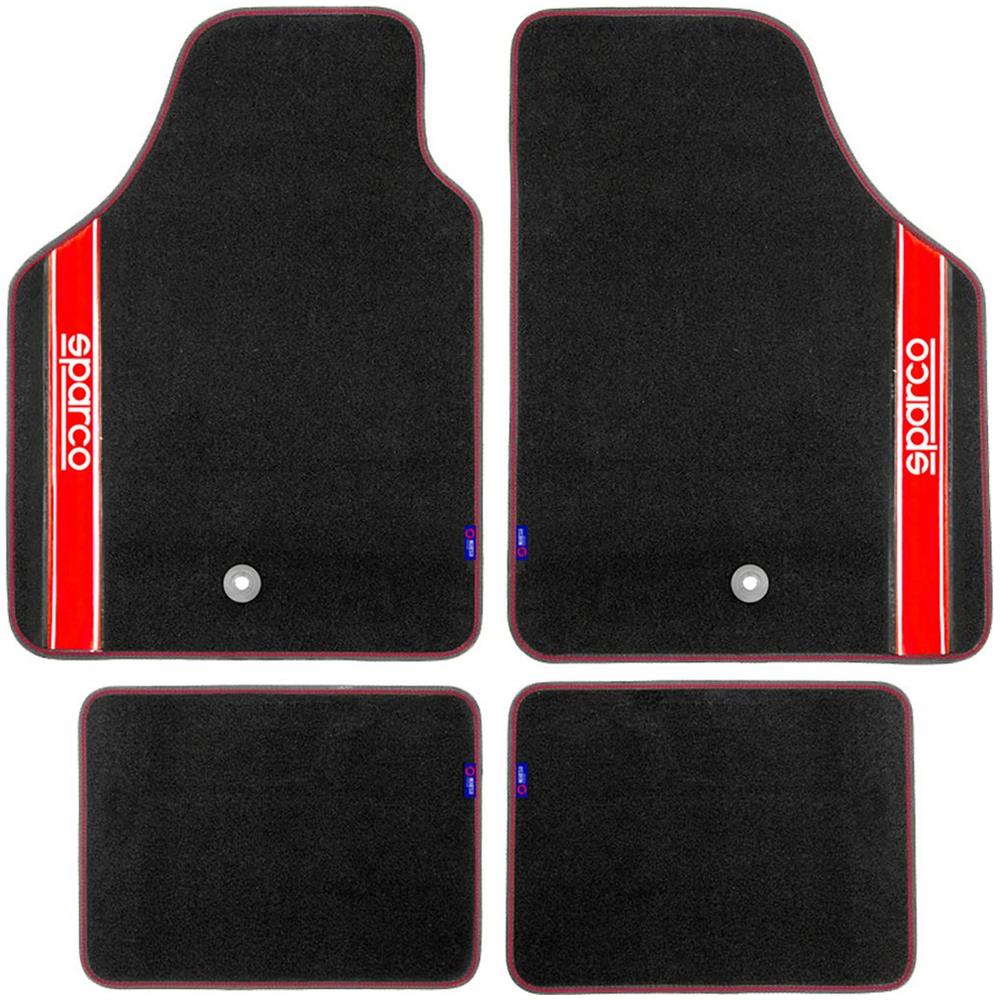 Set Completo 03763 Tappetini Moquette Auto Rosso Universali Quattro Pezzi - Foto 2