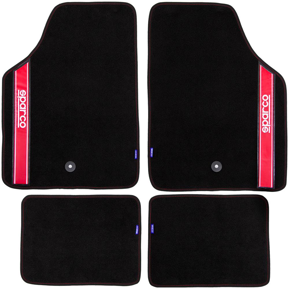 Set Completo 03763 Tappetini Moquette Auto Rosso Universali Quattro Pezzi - Foto 1