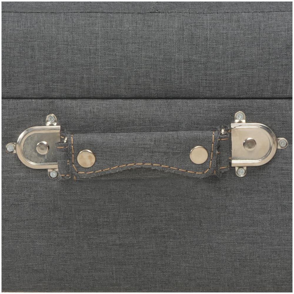Sgabello Con Contenitore 40 Cm In Tessuto Grigio Scuro - Foto 2