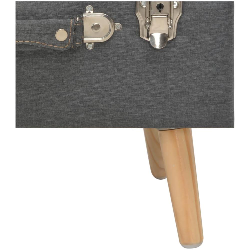 Sgabello Con Contenitore 40 Cm In Tessuto Grigio Scuro - Foto 13