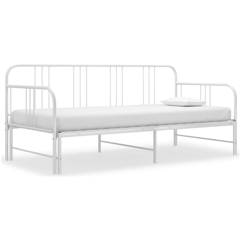 Telaio Divano Letto Estraibile Bianco In Metallo 90x200 Cm - Foto 1