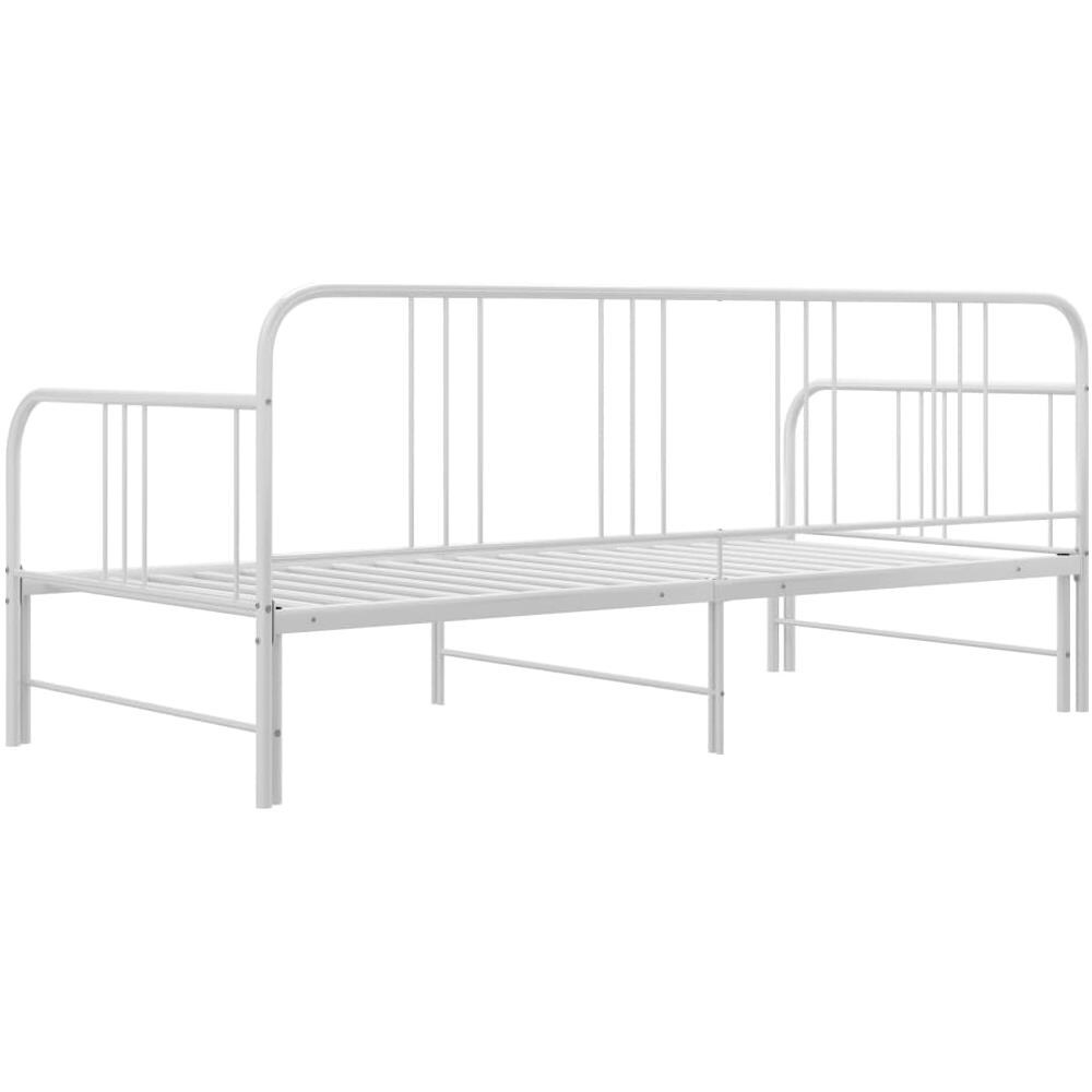 Telaio Divano Letto Estraibile Bianco In Metallo 90x200 Cm - Foto 6