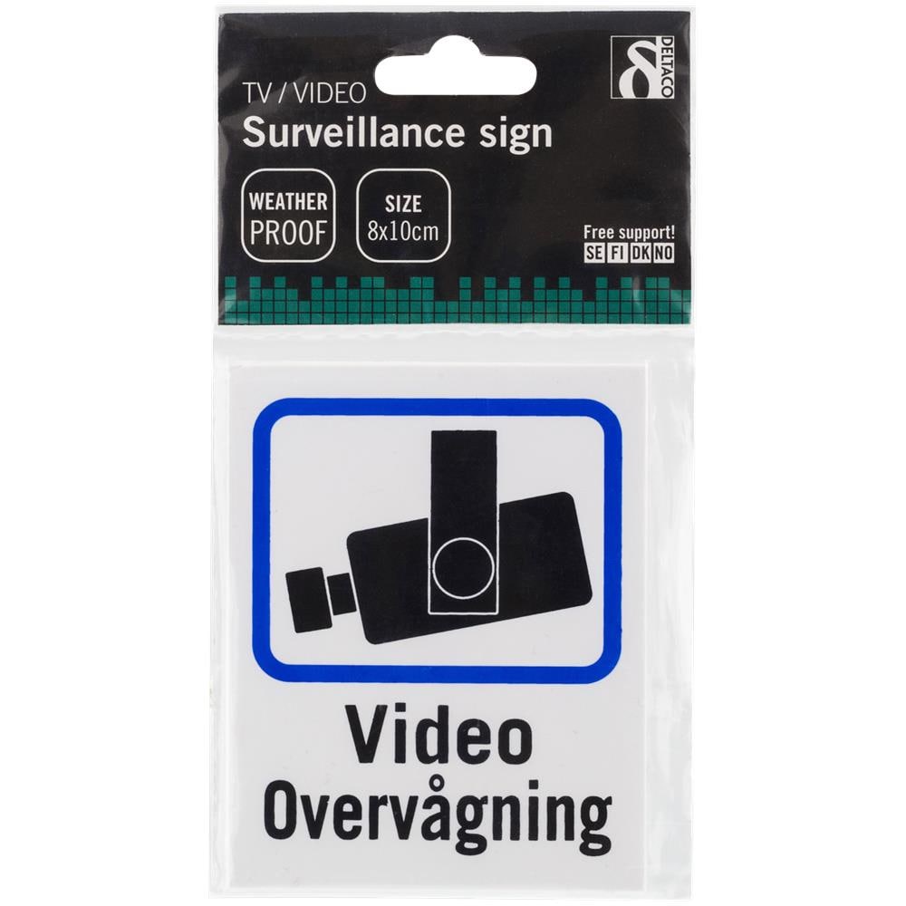 Targa Danese Tv / Videosorveglianza In Plastica, 8x10cm, Confezione Da 2 - Foto 4