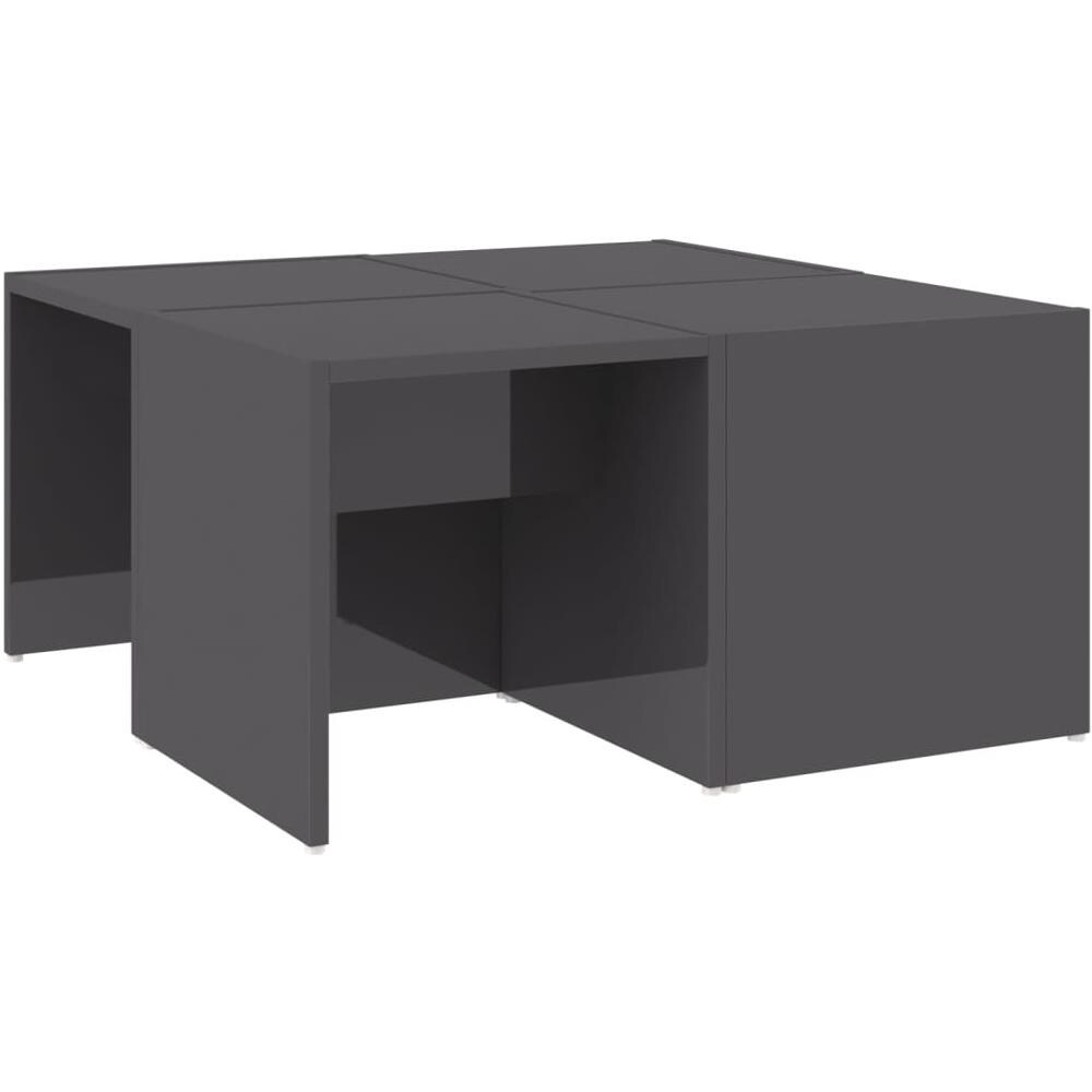 Tavolini Salotto 4pz Grigio Lucido 33x33x33cm Legno Multistrato - Foto 2