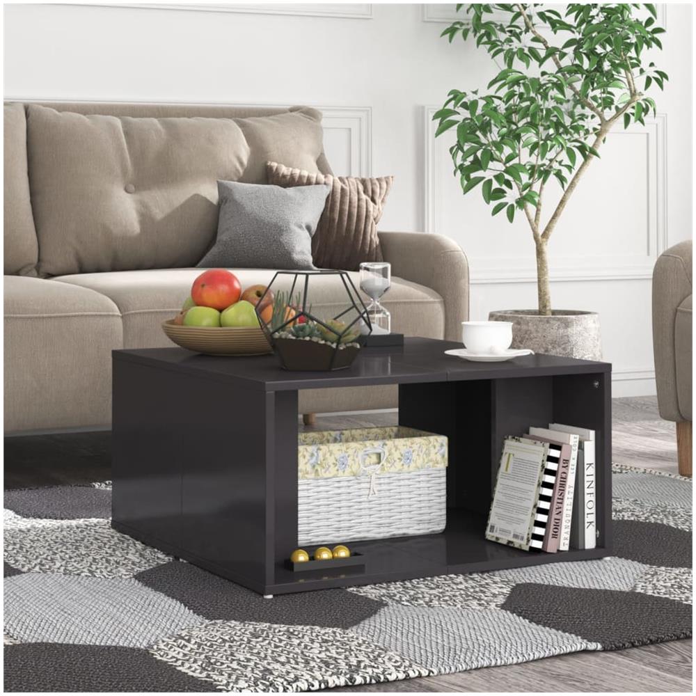 Tavolini Salotto 4pz Grigio Lucido 33x33x33cm Legno Multistrato - Foto 3