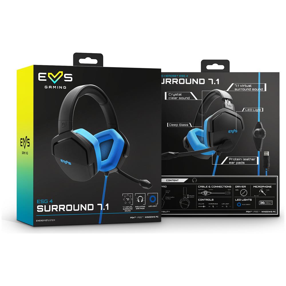 Cuffie Da Gioco Gaming Headset Esg 4 Surround 7.1 Blue - Foto 2