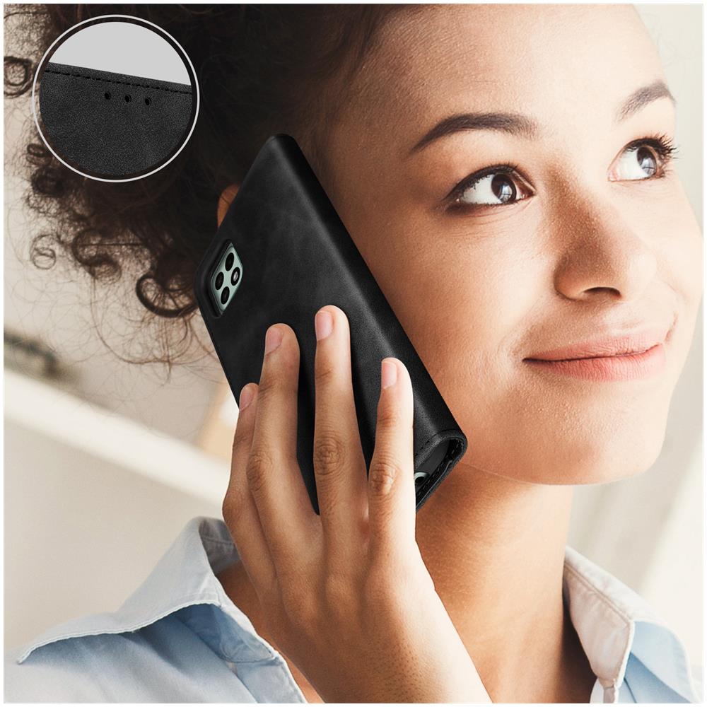 Custodia Gakaxy A22 5g Effetto Scamosciato Portafoglio Tender Book Nera - Foto 5