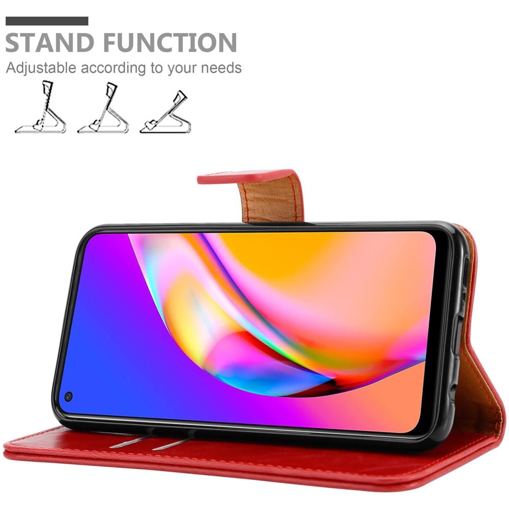 Custodia Compatibile Con Oppo A94 5g In Rosso Vinaccia - Coperchio Protettiva Con Chiusura Magnetica, Funzione Stand E Tasca Per Le Carte - Foto 2