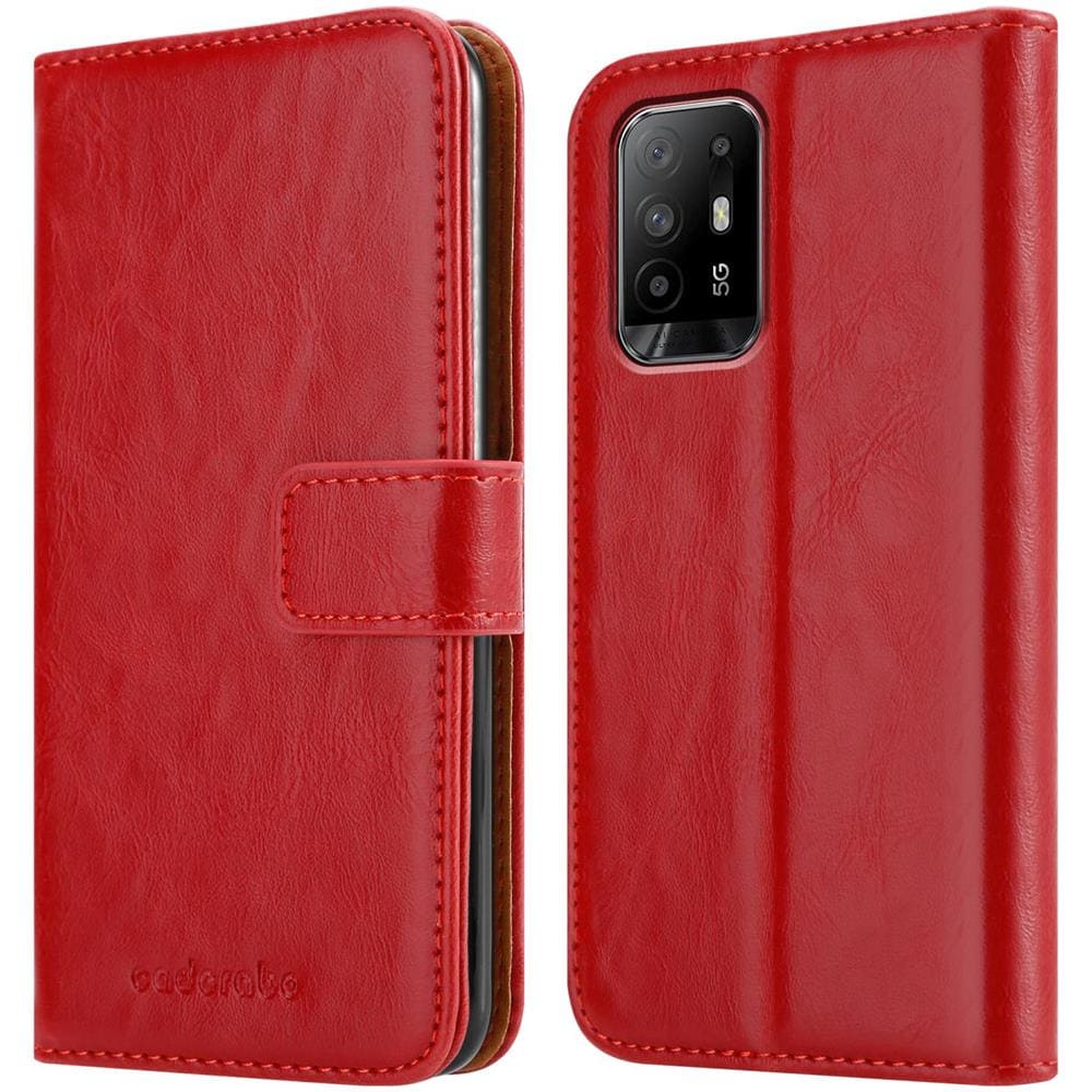 Custodia Compatibile Con Oppo A94 5g In Rosso Vinaccia - Coperchio Protettiva Con Chiusura Magnetica, Funzione Stand E Tasca Per Le Carte - Foto 8