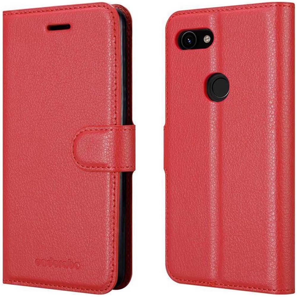 Custodia Compatibile Con Google Pixel 3a In Rosso Carminio - Coperchio Protettiva Con Chiusura Magnetica, Funzione Stand E Tasca Per Le Carte - Foto 8