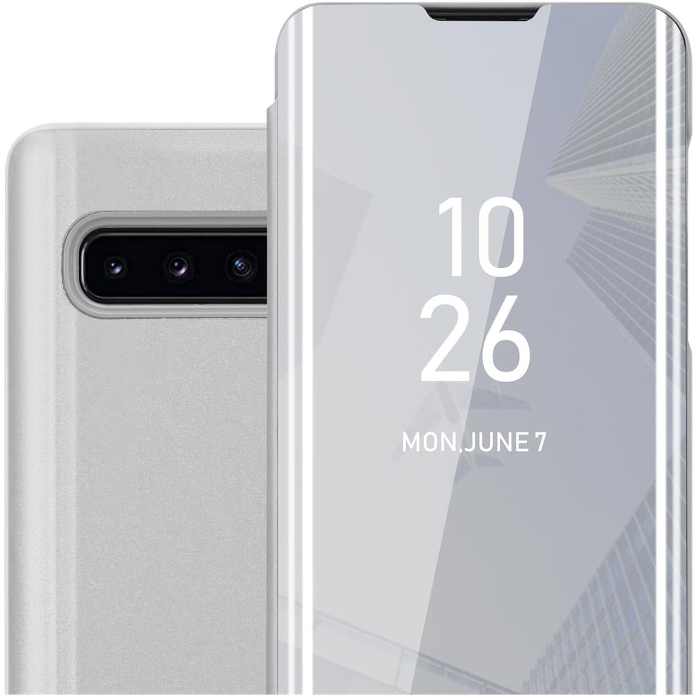 Custodia Compatibile Con Samsung Galaxy S10 In Agata Argento - Clear View Specchio Coperchio Protettivo Con Funzione Di Supporto Protezione A 360 Gradi - Foto 1