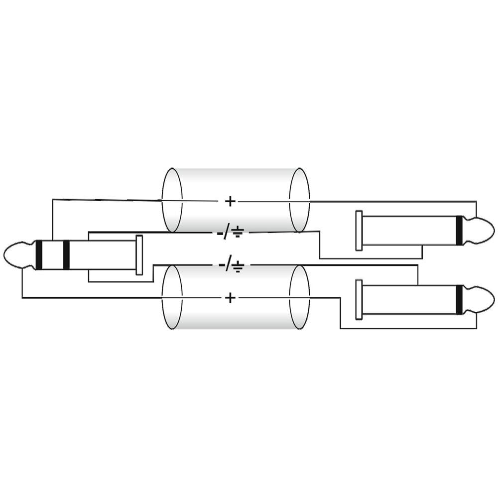 Adaptercable 3.5 Jack / 2xjack 6m Bk - Foto 3