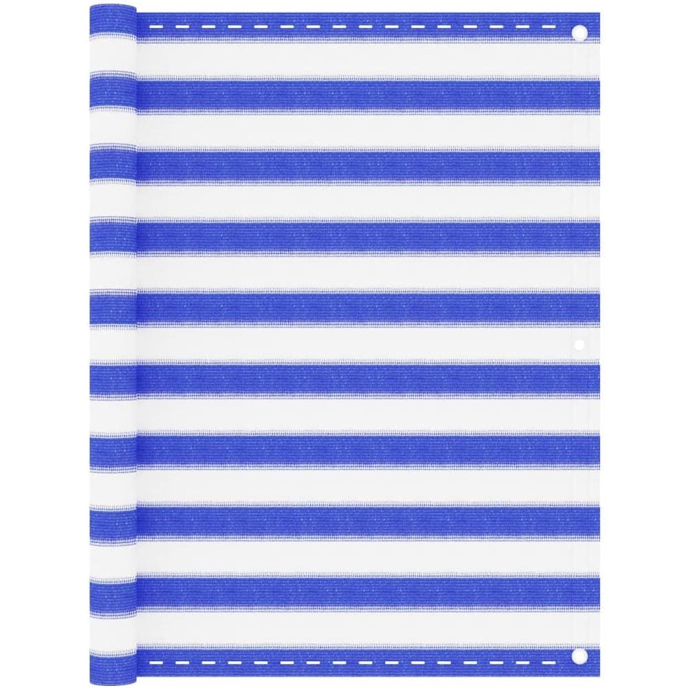 Paravento Da Balcone Blu E Bianco 120x400 Cm In Hdpe - Foto 1