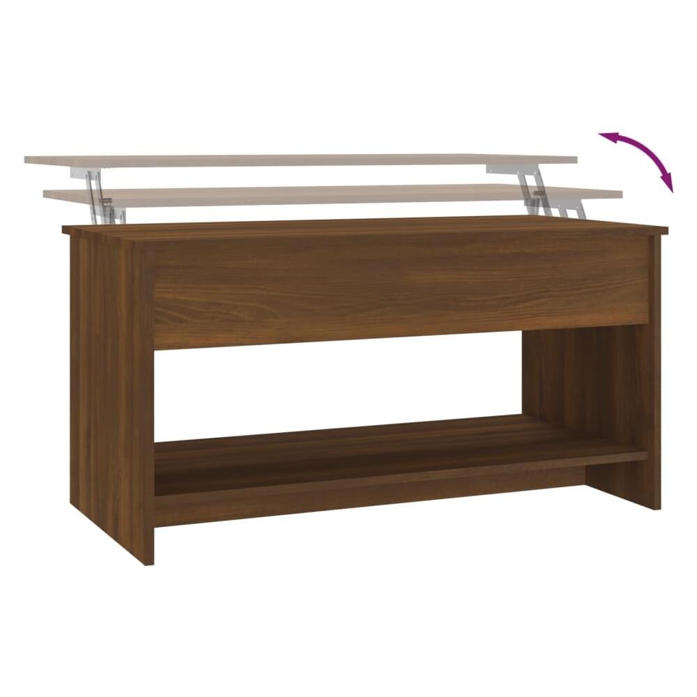 Tavolino Salotto Rovere Marrone 102x50x52,5cm Legno Multistrato - Foto 7