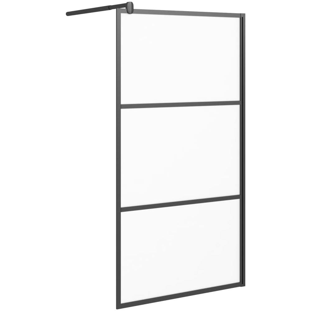 Parete Doccia Walk In 100x195 Cm In Vetro Smerigliato Esg Nero - Foto 2