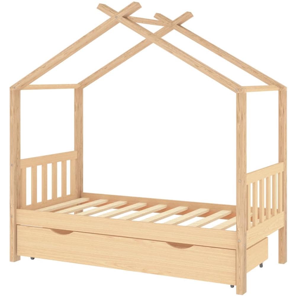 Giroletto Per Bambini Con Cassetto In Pino Massello 80x160 Cm - Foto 1