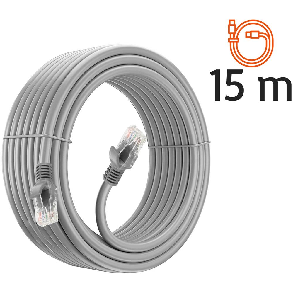 Cavo Di Rete Ethernet Rj45 Categoria 6 Connessione Veolce 15 Metri Grigio - Foto 5
