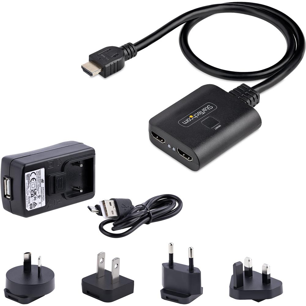 Splitter HDMI 4K a 2 Porte - Sdoppiatore Video HDMI 2.0 4K 60Hz con 1 Ingresso e 2 Uscite - Hub HDMI HDR /HDCP 2.2 - Multipresa HDMI con cavo da 50 cm - Alimentazione da USB o con Alimentatore (incl.) - Foto 6