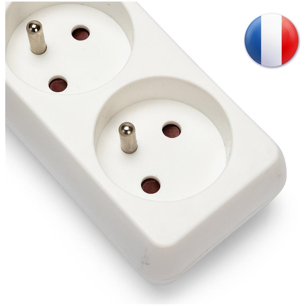 Multipresa, 3 Prese Francesi 16a, 1m, H05vv-f3g1.0mm2, Con Interruttore, Ce E Nf - Foto 1