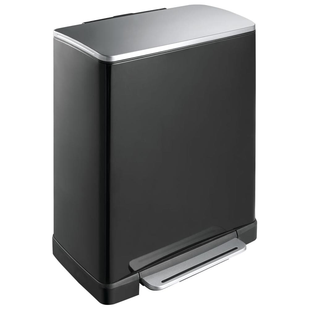 Pattumiera A Pedale E-cube 28 L+18 L Nero Opaco - Foto 2