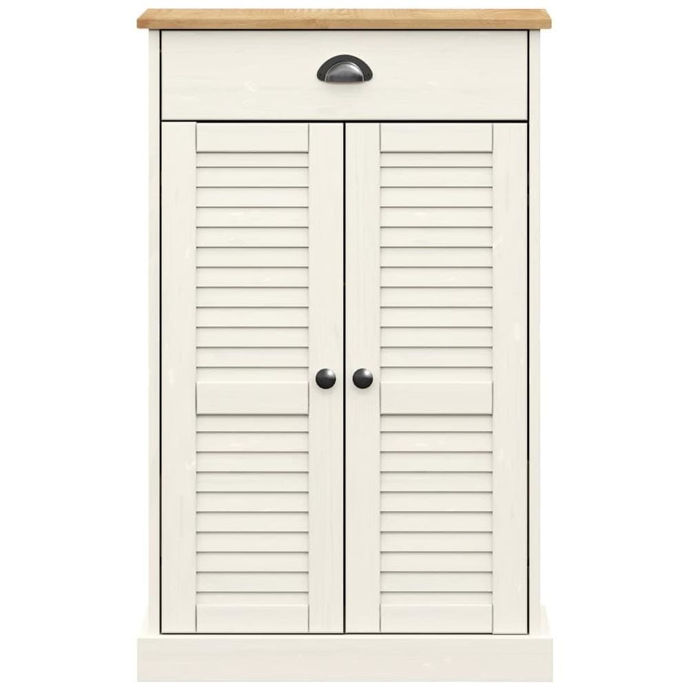 Scarpiera Vigo 60x35x96 Cm In Legno Massello Di Pino Bianco - Foto 2