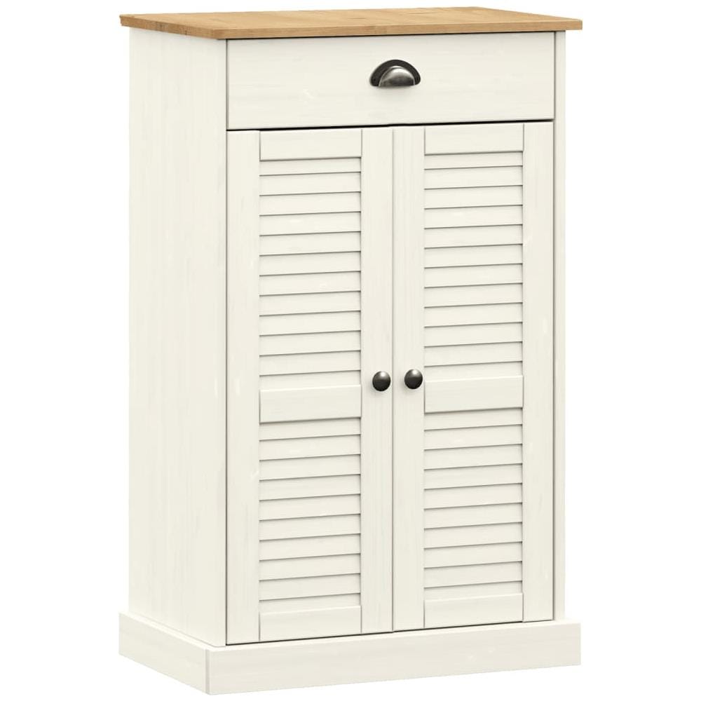 Scarpiera Vigo 60x35x96 Cm In Legno Massello Di Pino Bianco - Foto 1
