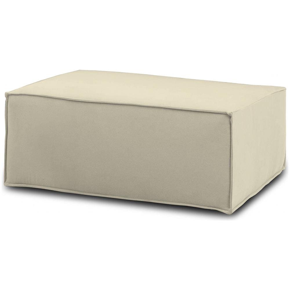 Pouf Antonella, Pouf Da Salotto, 100% Made In Italy, Poltroncina Relax In Tessuto Imbottito, Cm 100x70h43, Beige - Foto 2
