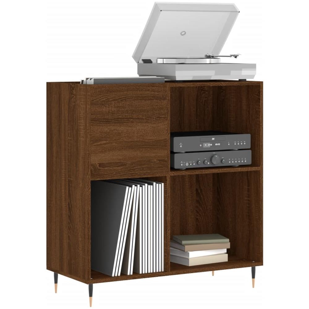 Mobile Porta Dischi Rovere Marrone 84,5x38x89 Legno Multistrato - Foto 2