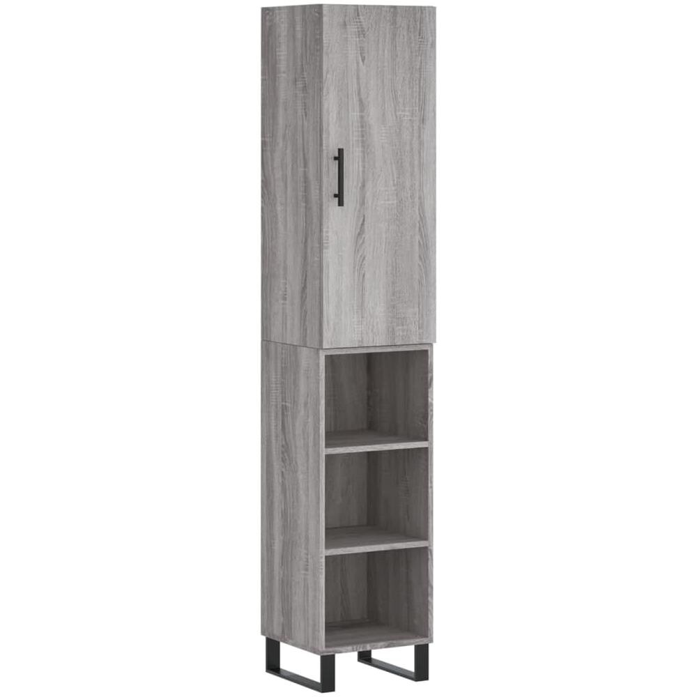 Credenza Grigio Sonoma 34,5x34x180 Cm In Legno Multistrato - Foto 2