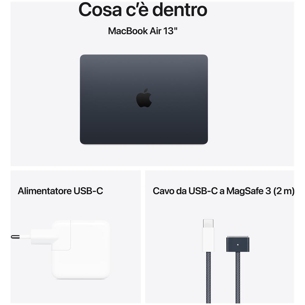 MacBook Air 13'' M4 chip 10-core CPU 10-core GPU, 24GB, 512GB SSD - Mezzanotte - Foto 8