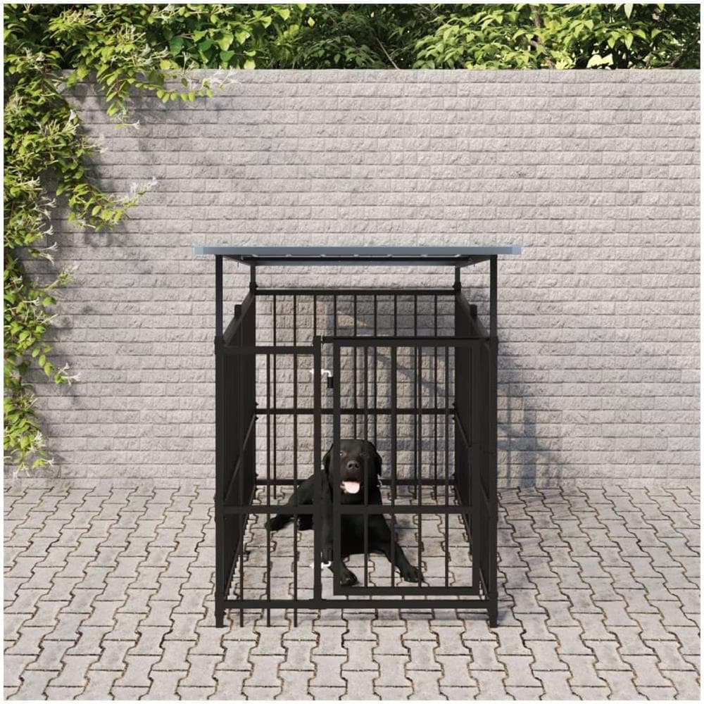 Gabbia per Cani da Esterno con Tetto in Acciaio 1,88 m² - Foto 2