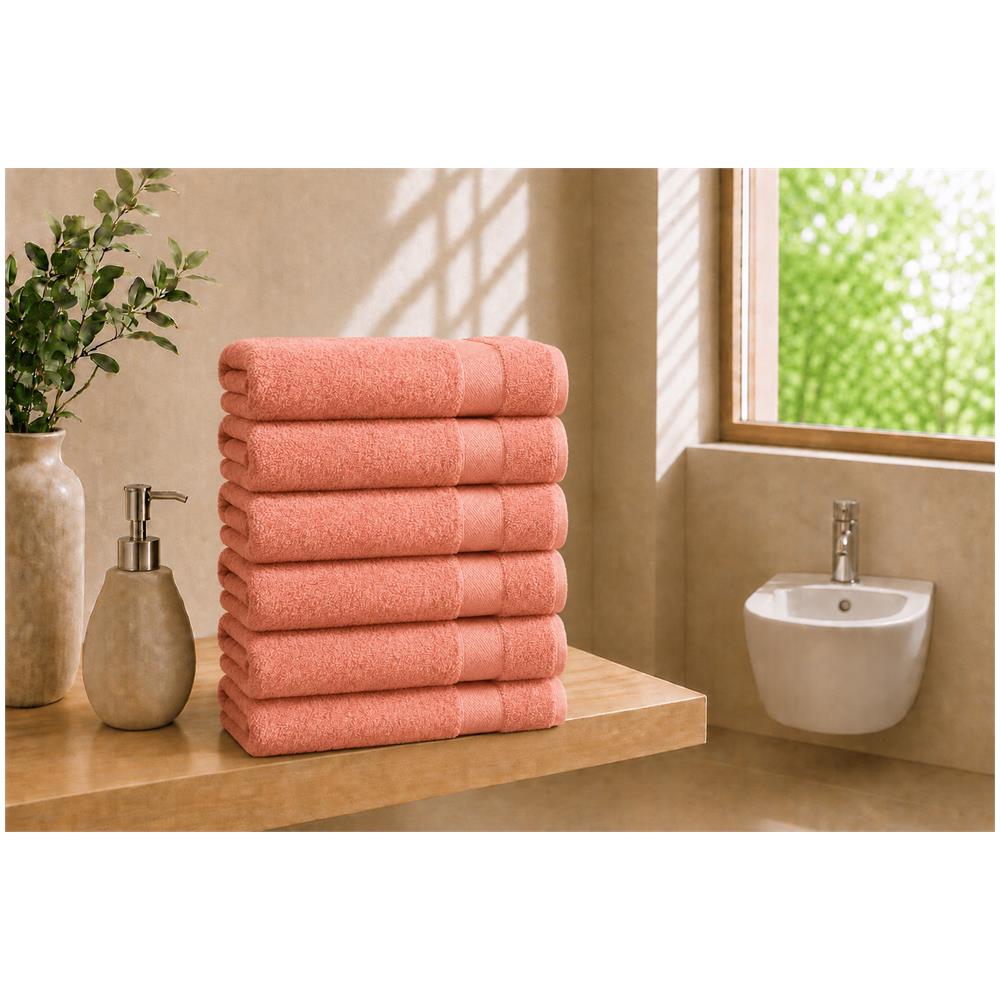 Set 6 Asciugamani Ospite 40x60 cm - Living Coral /Corallo - Foto 1