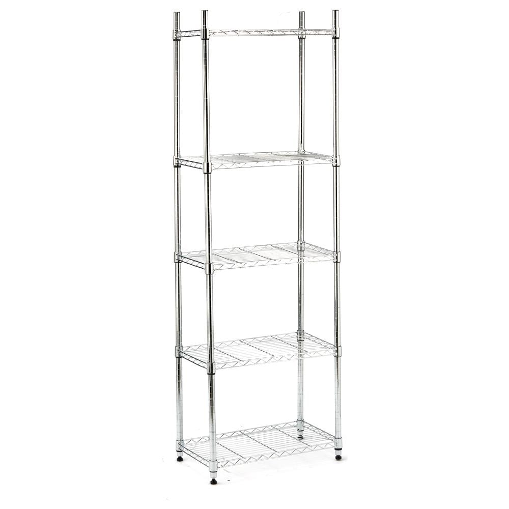 Scaffale In Acciaio Cromato 5 Ripiani 60x35x180 Cm - Foto 2