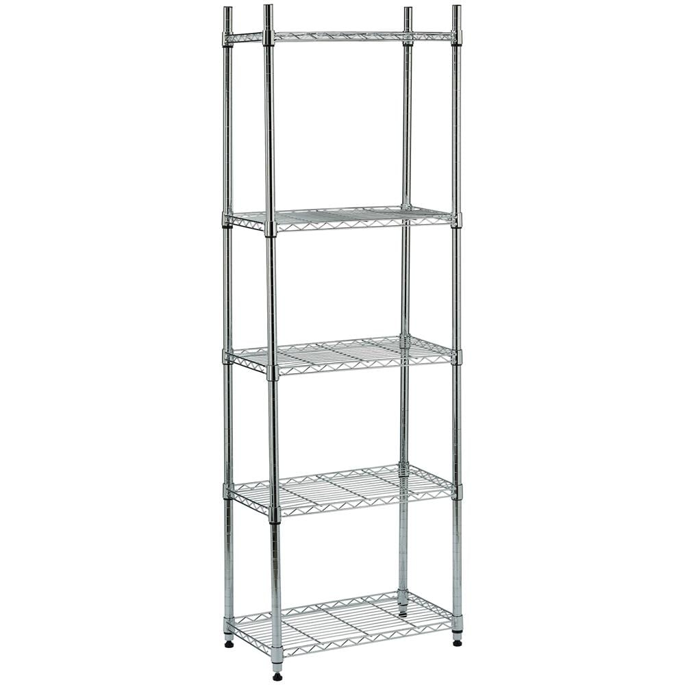 Scaffale In Acciaio Cromato 5 Ripiani 60x35x180 Cm - Foto 1