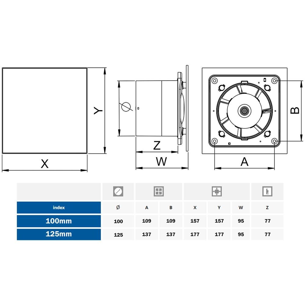4 muro 100 Millimetri Estrattore D'aria Ventilatore Con Versione Standard Pannello In Acciaio Inox - Foto 2