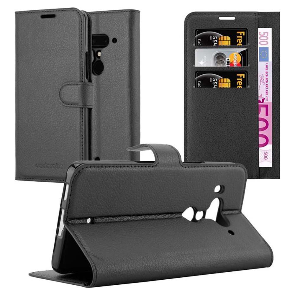 Custodia Compatibile Con Htc U12+ (plus-version) In Nero Carbone - Coperchio Protettiva Con Chiusura Magnetica, Funzione Stand E Tasca Per Le Carte - Foto 1