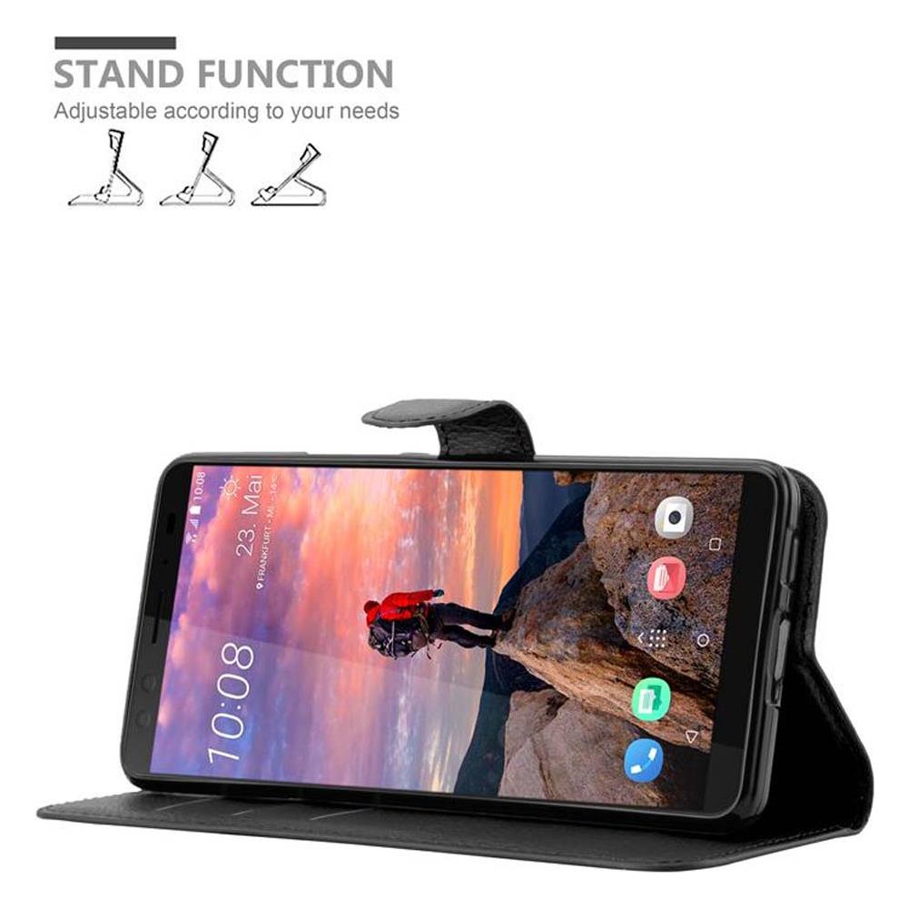 Custodia Compatibile Con Htc U12+ (plus-version) In Nero Carbone - Coperchio Protettiva Con Chiusura Magnetica, Funzione Stand E Tasca Per Le Carte - Foto 5