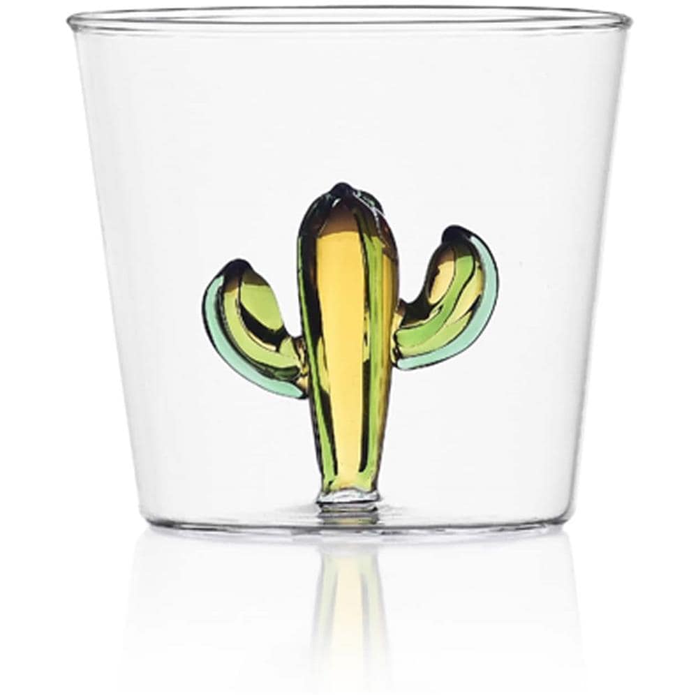 Bicchiere Tumbler Cactus Verde / Ambra Dimensioni h8 x Ø 8,5 cm Capacità 35 cl - Desert Plants - Foto 1