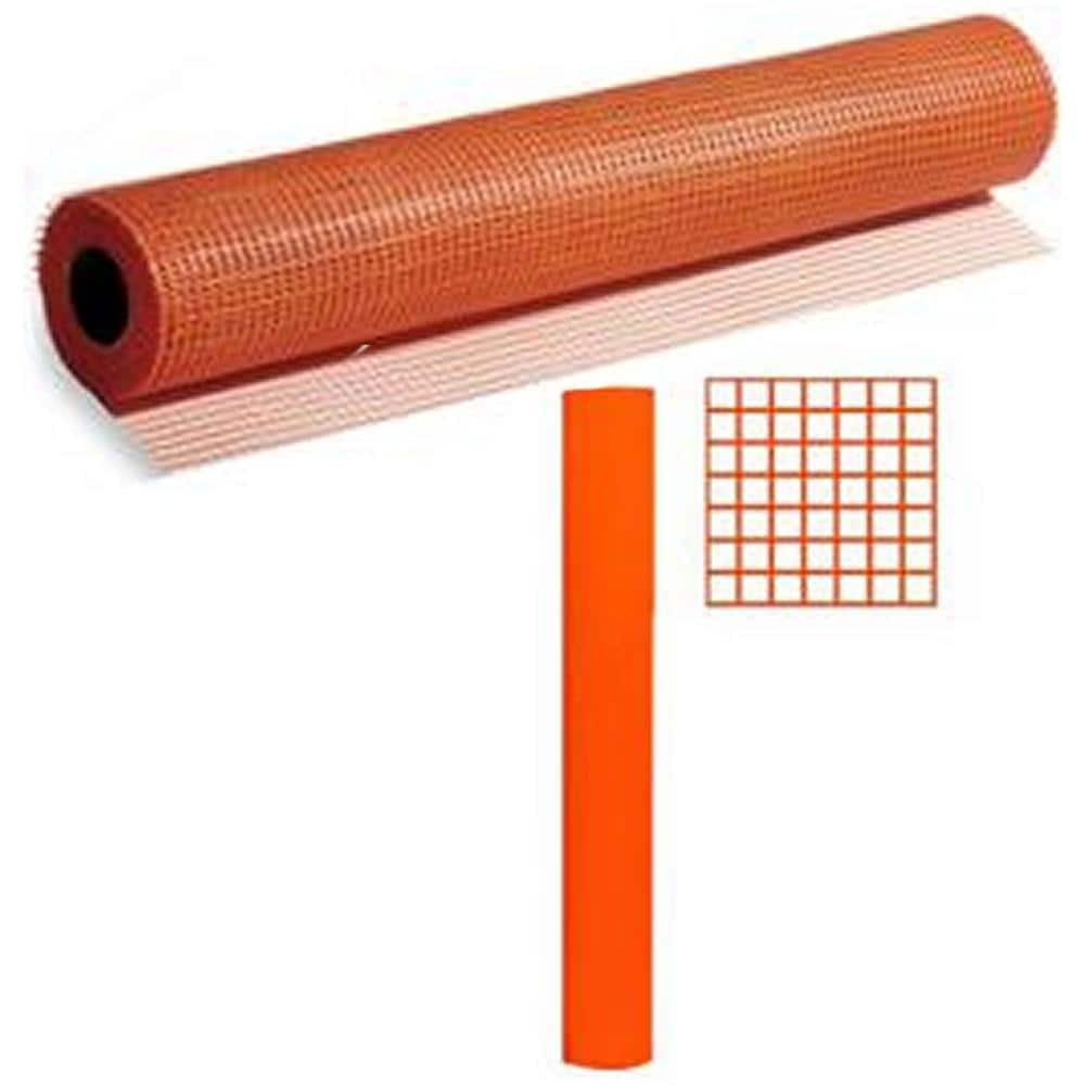 Rete Sottointonaco Fibra Di Vetro Grammi 120 Metri 50 X 1 H Arancio Mm 10x10 - Foto 1
