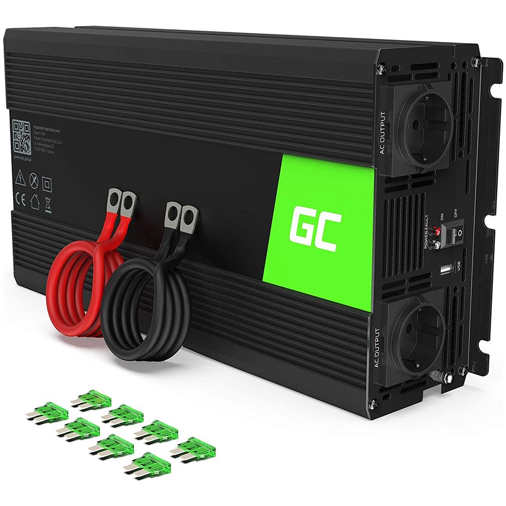 Pro Batteri Alimentator 24 V 1500 W Pure Inverter Usb Port Nero - Foto 1