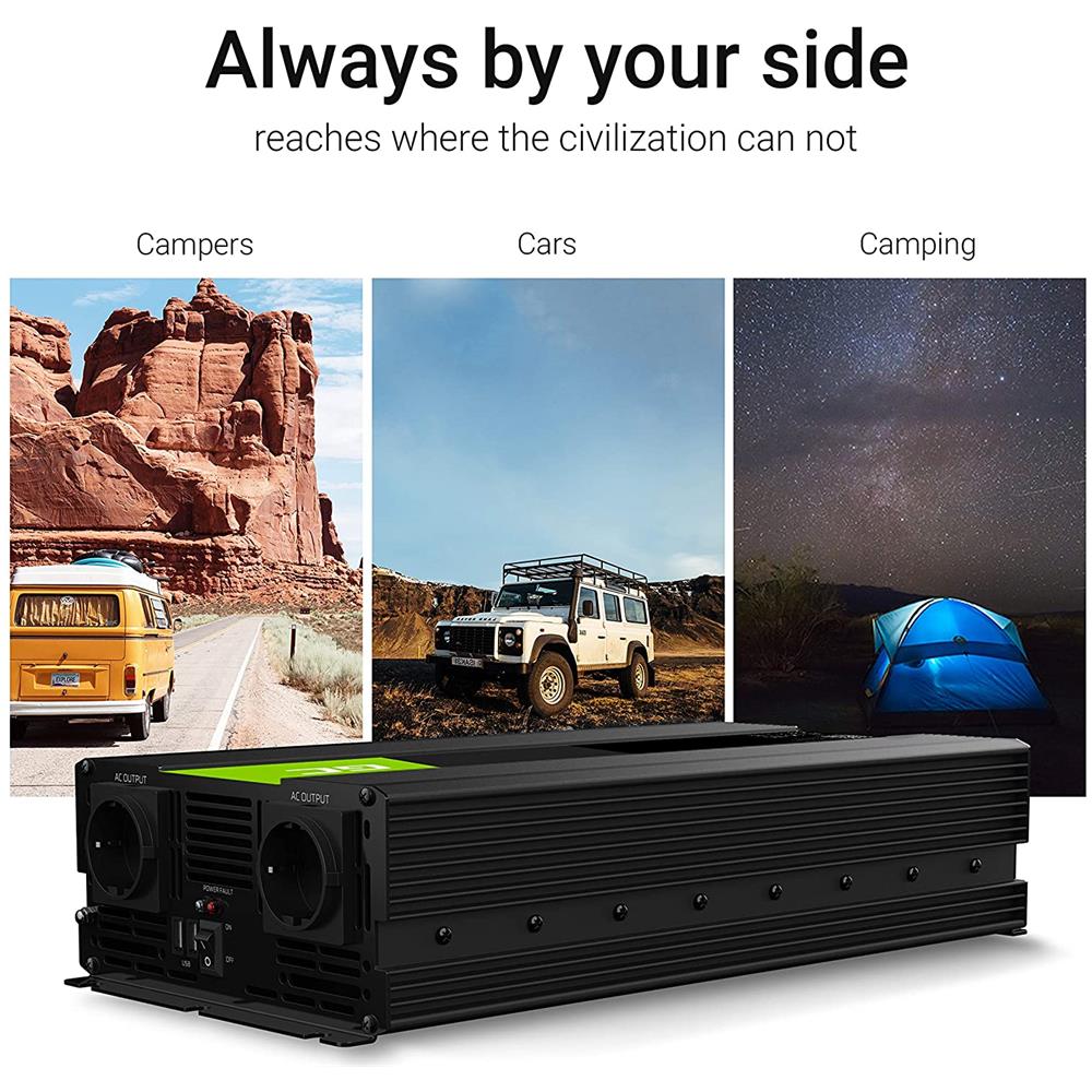 Pro Batteri Alimentator 24 V 1500 W Pure Inverter Usb Port Nero - Foto 5