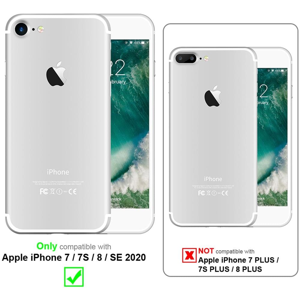 Catena Di Telefoni Cellulari Compatibile Con Apple Iphone 7 / 7s / 8 / Se 2020 In Marrone Brillante - Coperchio Protettivo In Silicone Con Anelli D'argento, Cinturino In Corda E Custodia Staccabile - Foto 2
