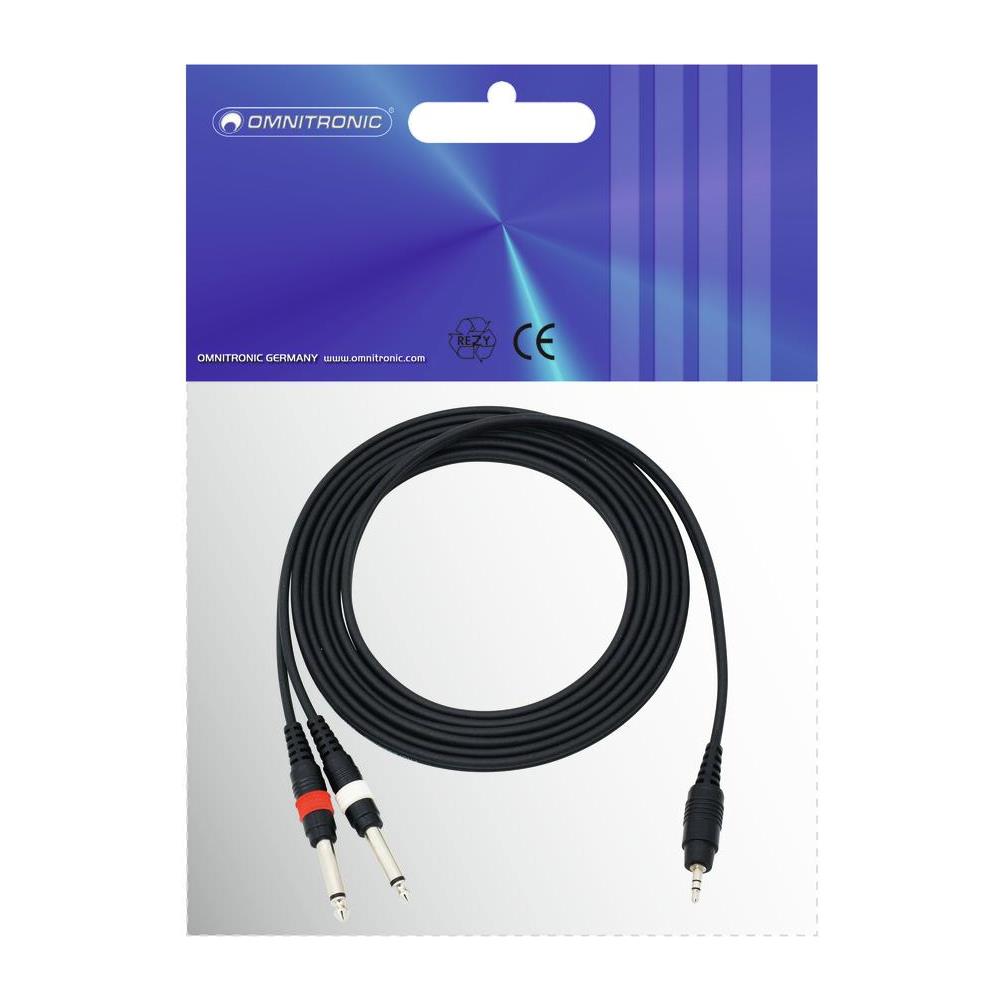 Adaptercable 3.5 Jack / 2xjack 3m Bk - Foto 2