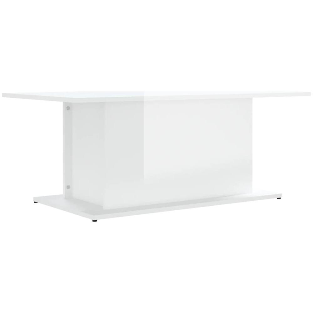 Tavolino da Salotto Bianco Lucido 102x55,5x40 cm in Truciolato - Foto 2