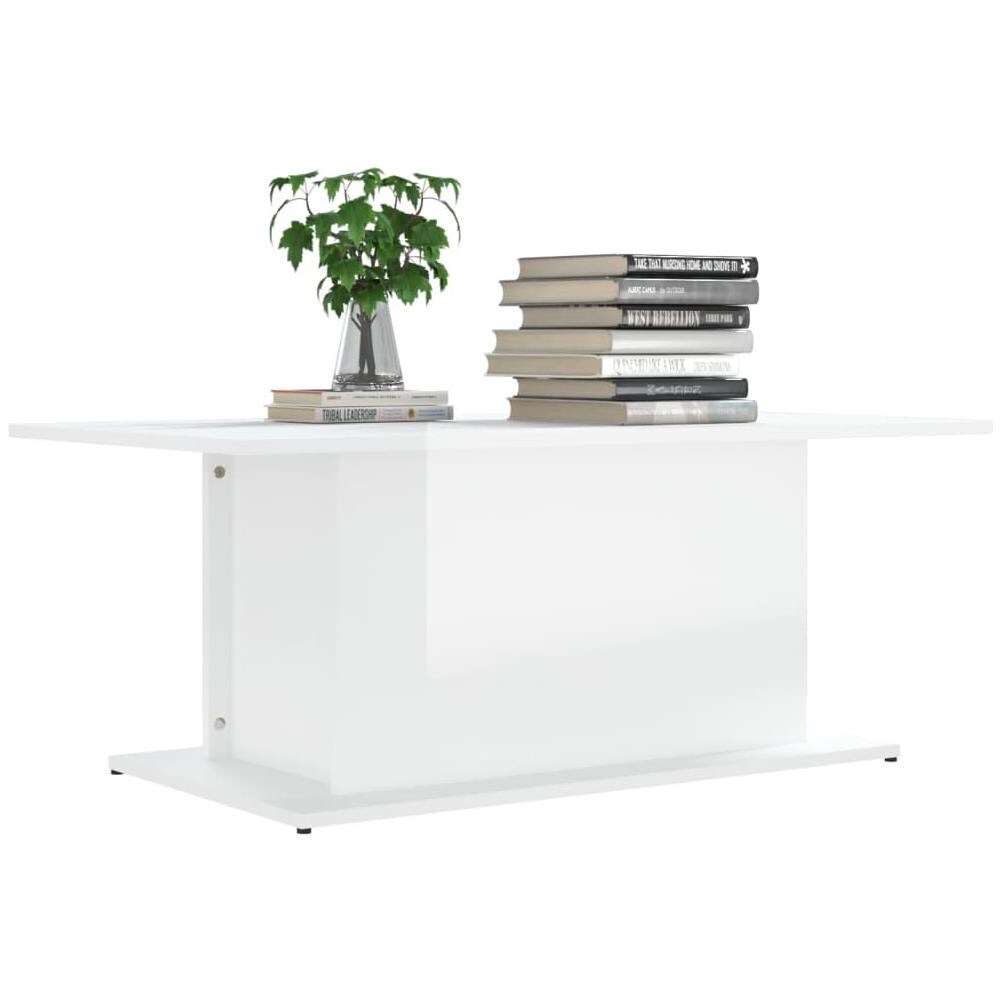 Tavolino da Salotto Bianco Lucido 102x55,5x40 cm in Truciolato - Foto 3