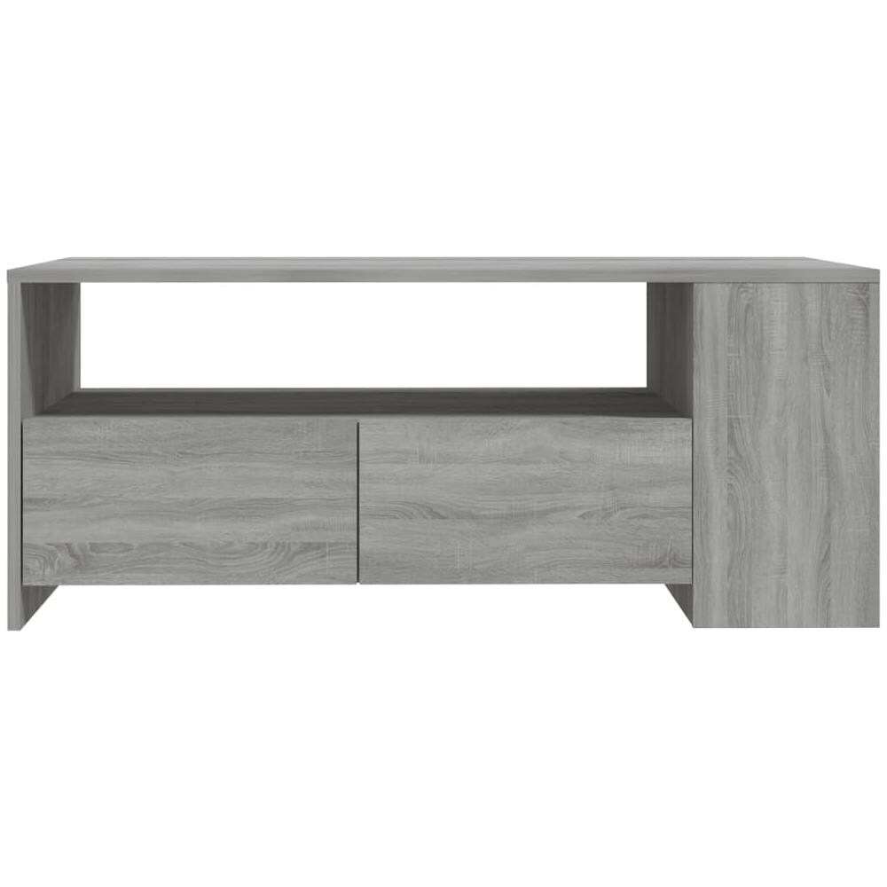 Tavolino Da Salotto Grigio Sonoma 102x55x42cm Legno Multistrato - Foto 2