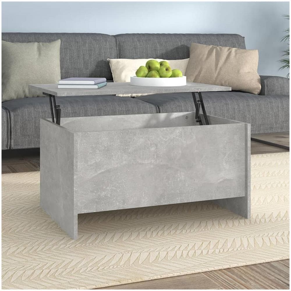 Tavolino Grigio Cemento 80x55,5x41,5 Cm In Legno Multistrato - Foto 1